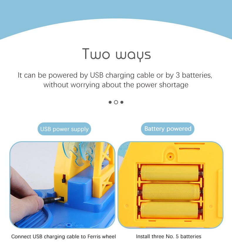 Electric Ferris Wheel Slide Railcar Track Toy With Music Light Assembling Play Interactive Educational Toy