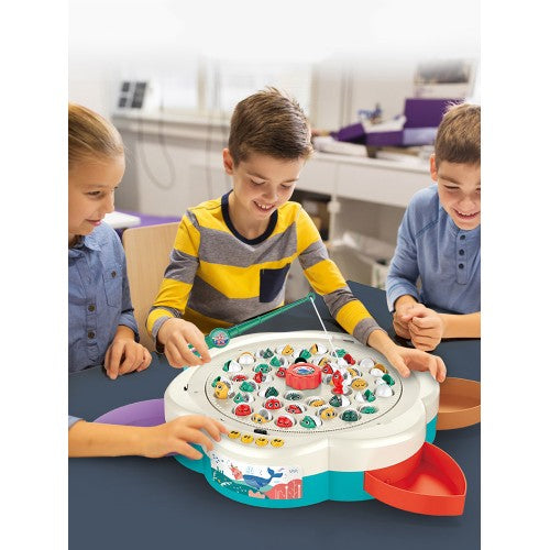 Fishing Multifunctional 3in1 Hero Magnetic Fish Game Electric Musical Rotating Board Kids Toy