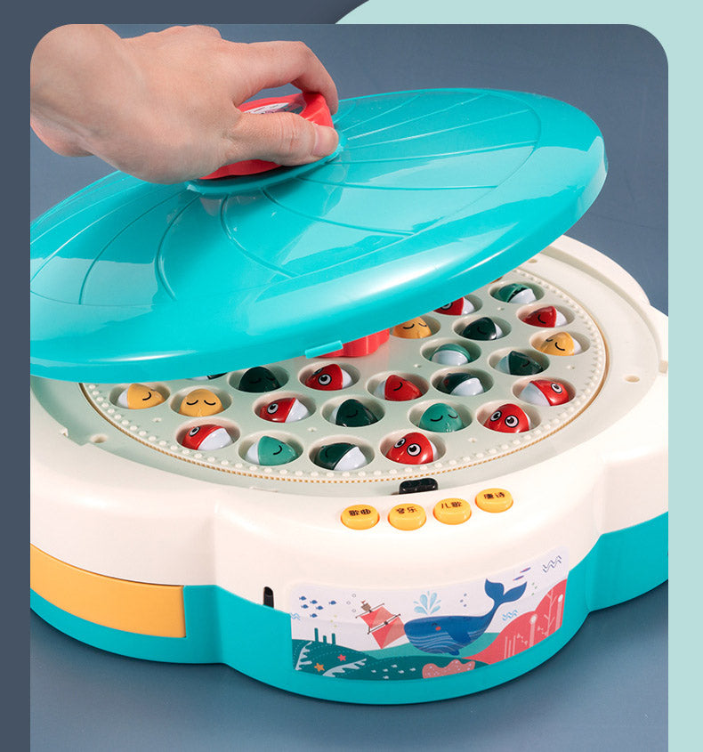 Fishing Multifunctional 3in1 Hero Magnetic Fish Game Electric Musical Rotating Board Kids Toy