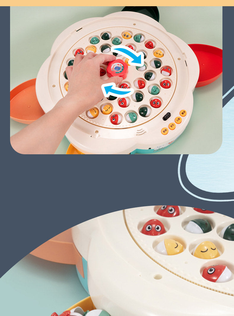Fishing Multifunctional 3in1 Hero Magnetic Fish Game Electric Musical Rotating Board Kids Toy