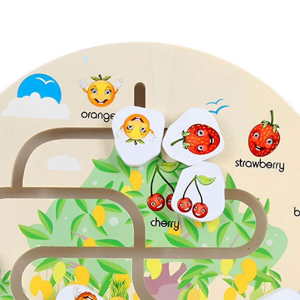 Montessori Fruit Maze & Assemble Wooden Puzzle Set For Toddlers