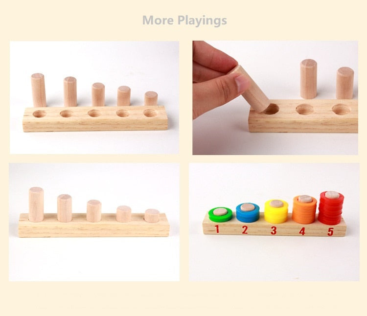 Multifunctional Wooden Donut Arithmetic Counting Stick learning Box For Kids