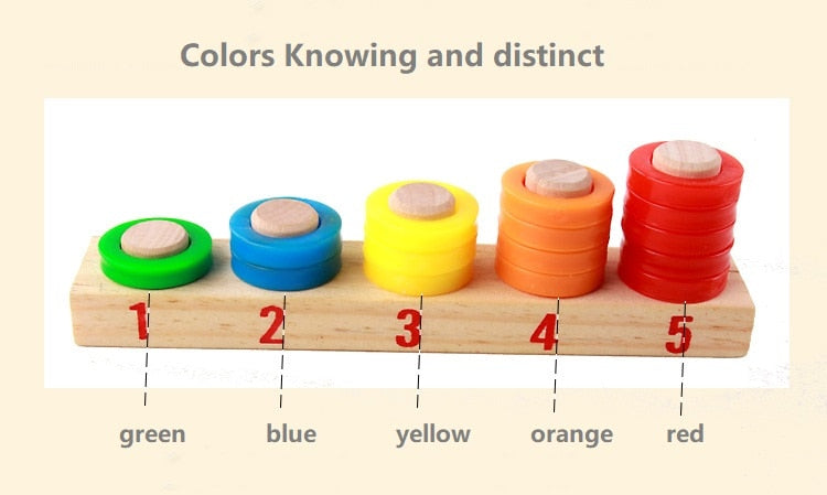 Multifunctional Wooden Donut Arithmetic Counting Stick learning Box For Kids