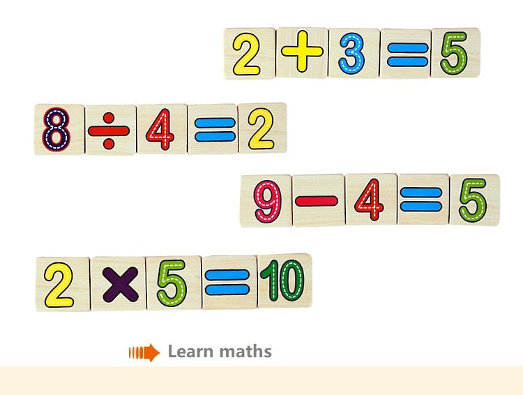 Multifunctional Wooden Donut Arithmetic Counting Stick learning Box For Kids