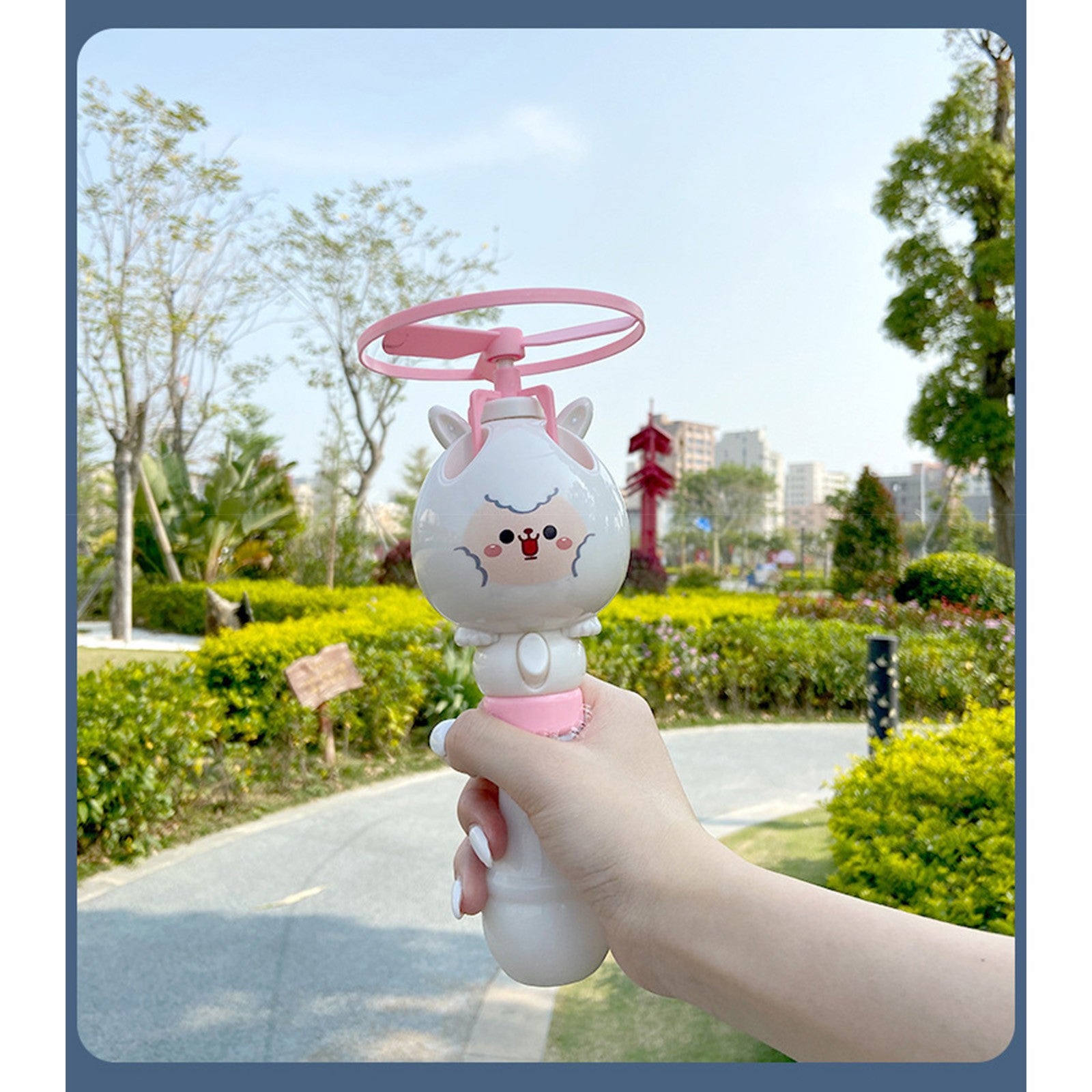 Bamboo Automatic Dragonfly Bubble Machine Bath Summer Soapy Water Plastic Outdoor Flying Saucer Bubble Blower Machine Toy
