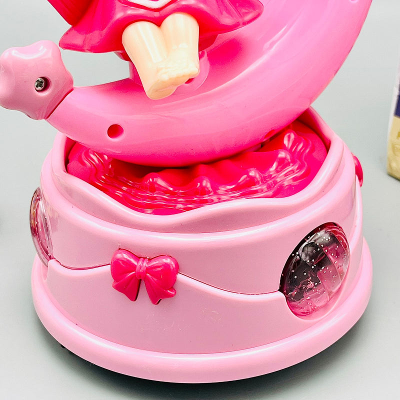 Cute Princess Rotating Glowing Moon Carriage Toy With Dynamic Music And Lights
