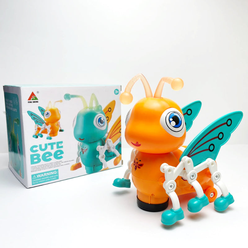 Musical Electric Singing Cute Bee Toy For Kids With Rotating Head And Flashing Antennas