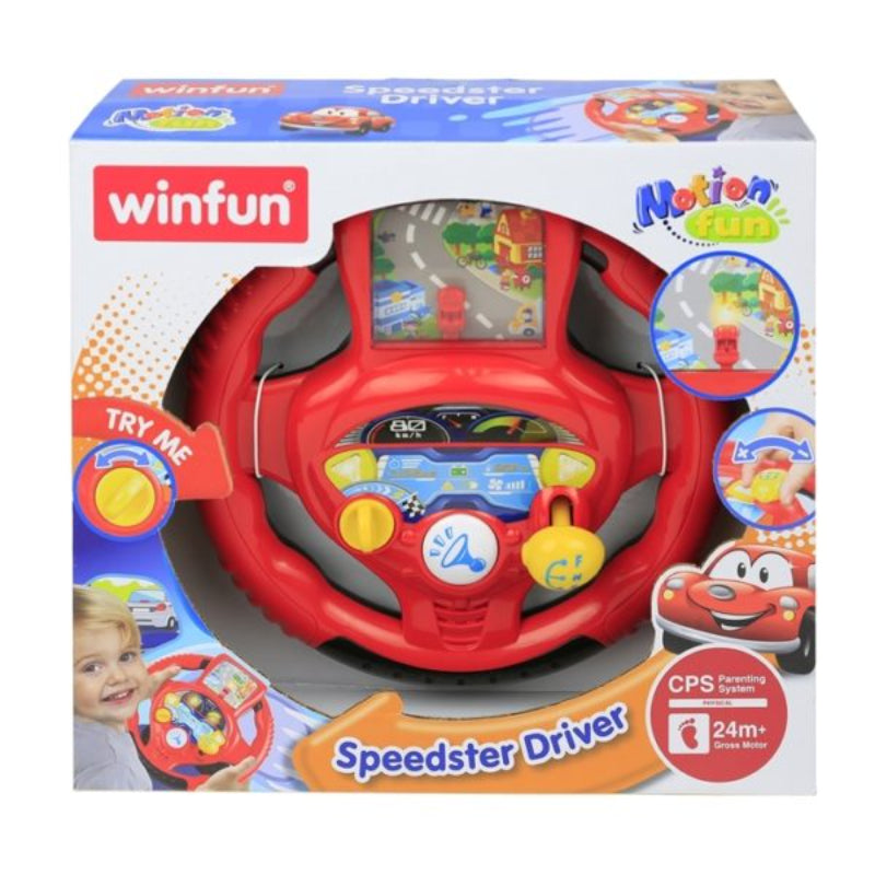 Colorful Speedster Driver Red Musical Toy Steering Wheel for Kids