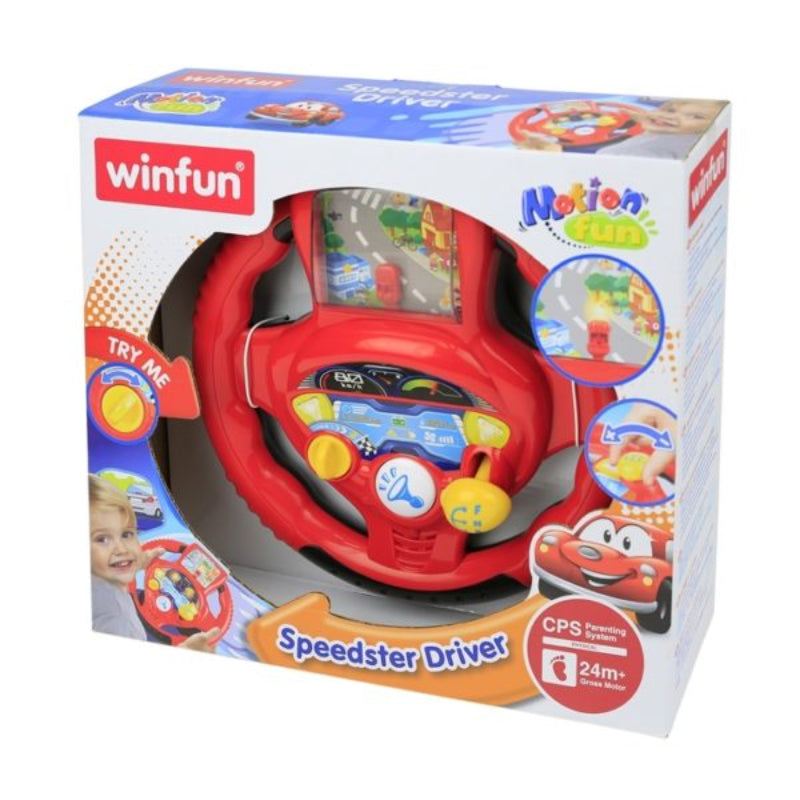 Colorful Speedster Driver Red Musical Toy Steering Wheel for Kids