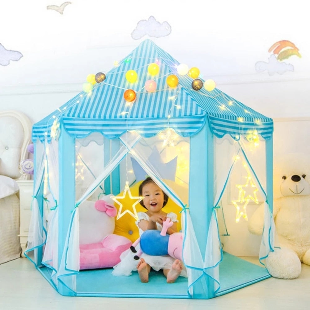 Portable Baby Tent House Kids Princess Castle Play Foldable Tent Indoor and Outdoor