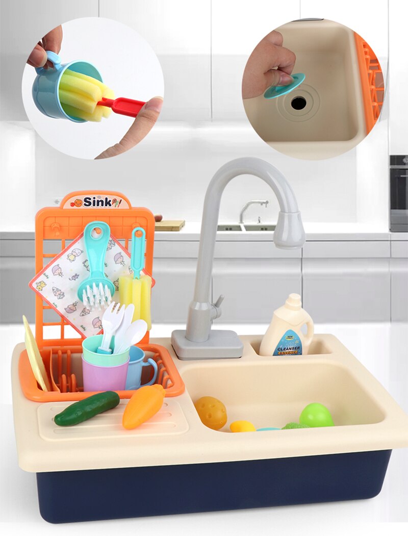 Pretend Kitchen Children’s Simulation Electric Dishwasher Toy