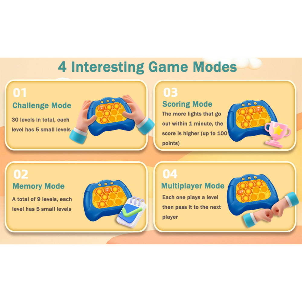 Funny Interactive Pop Quick Push Console Sensory Fidget Puzzle Toy For Skill Development