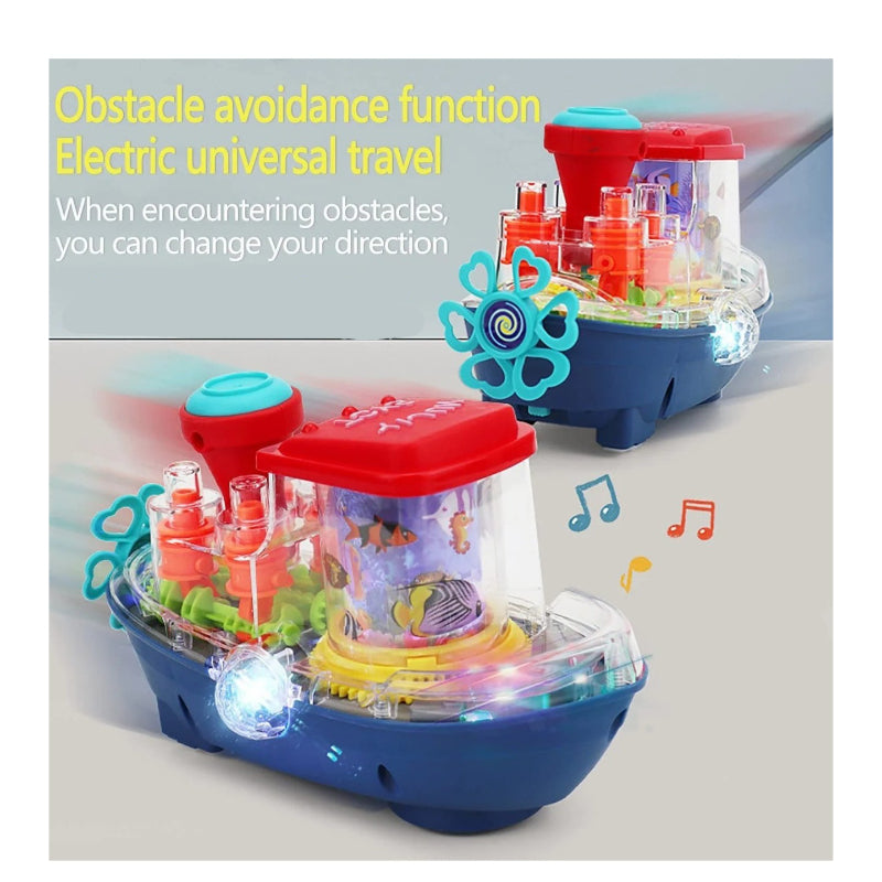 Underwater Symphony Transparent Musical Land Ship Toy With Dazzling Lights