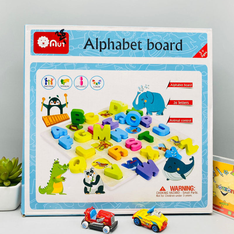 26 Letters Alphabetic Learning Board Puzzle With Animal Control For Kids