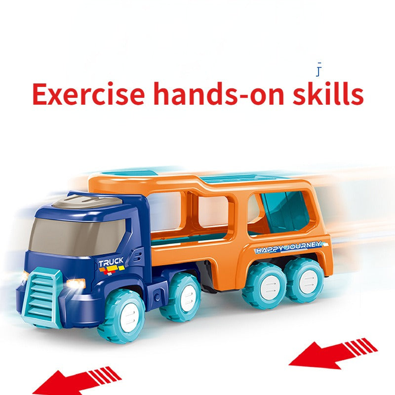 Colorful Cute Pull Back Trucks Toddler Toys Car with Lights & Music For Kids