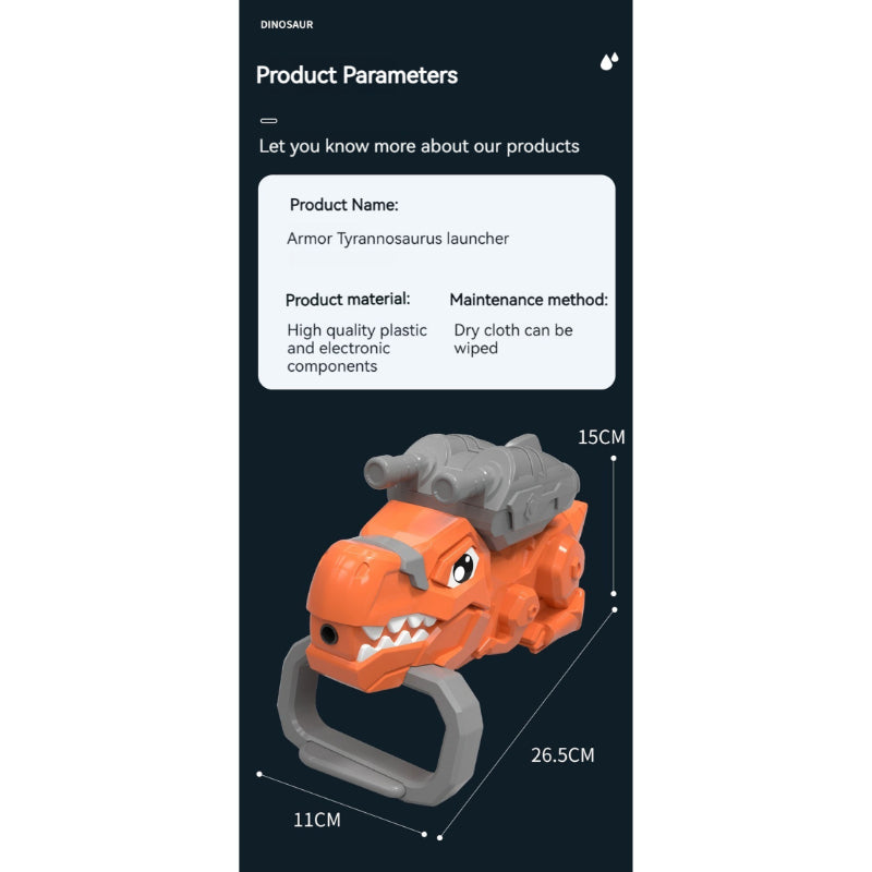 Rechargeable Automatic Electric Armoured Dino Water Gel Ball Laucher Toy For kids