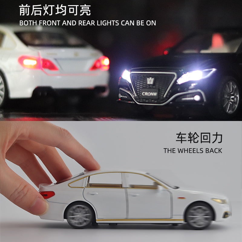 Toyota Crown die Cast model car simulation with sound and light metal pull
