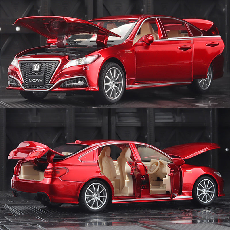 Toyota Crown die Cast model car simulation with sound and light metal pull