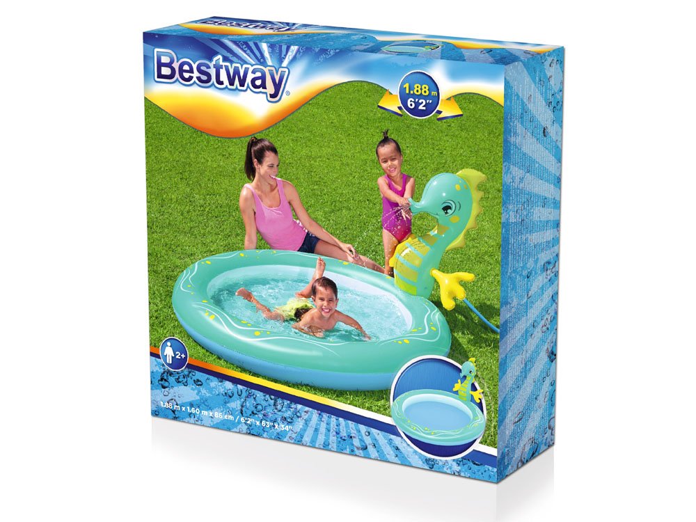 Bestway 53114 Inflatable Pool SEAHORSE SPRINKLER 188 X 160 X 86 Cm