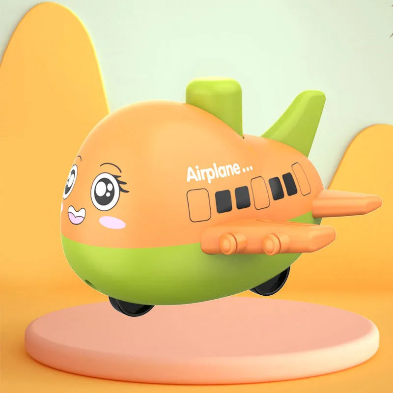 Pack Of 2 Cute Happy Face Push And Go Airplane Toy