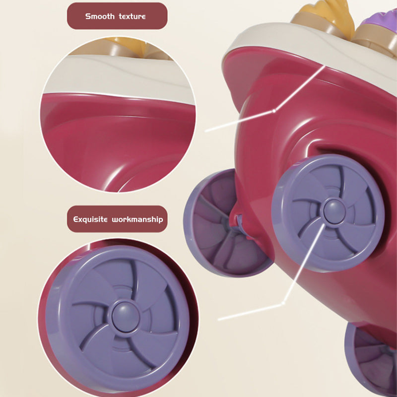 30 Pcs Plastic Ice Cream Candy Play Cart Kitchen Set Toy With Lights And Music For Kids