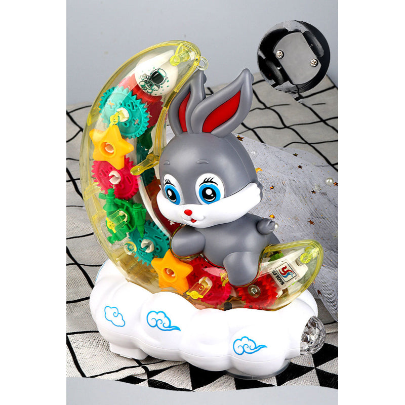 Transparent Gear Moon Rabbit with Music & Lights For Kids
