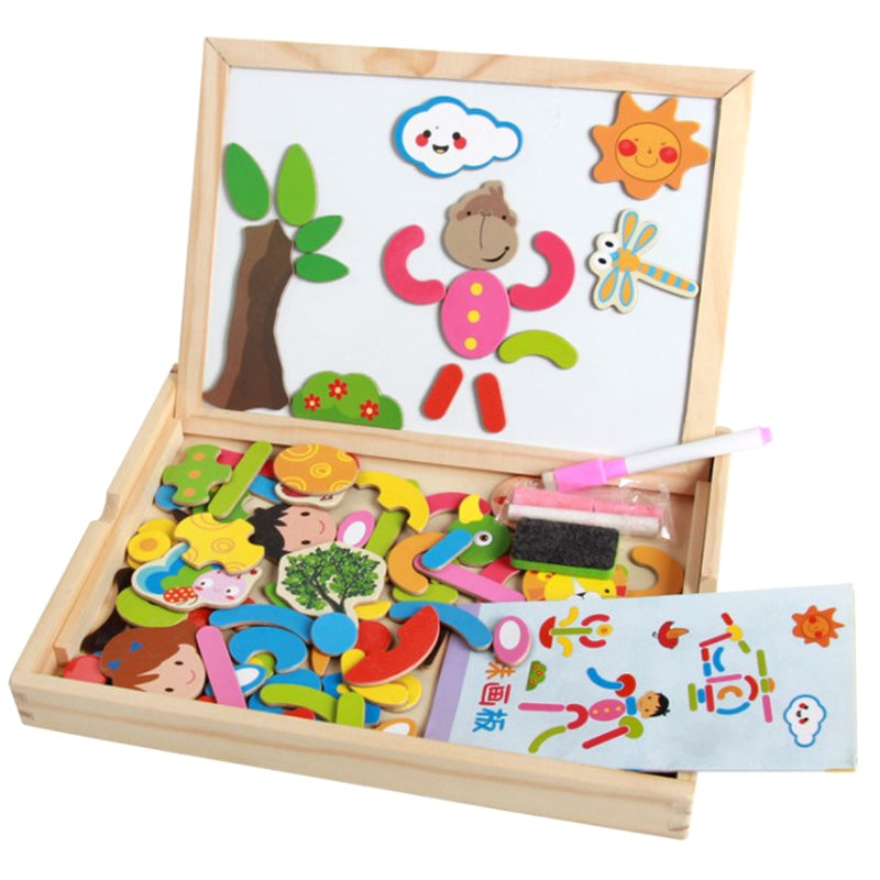 Exquisite Designed Magnetic 3D Wooden Puzzle With Writing And Drawing Board