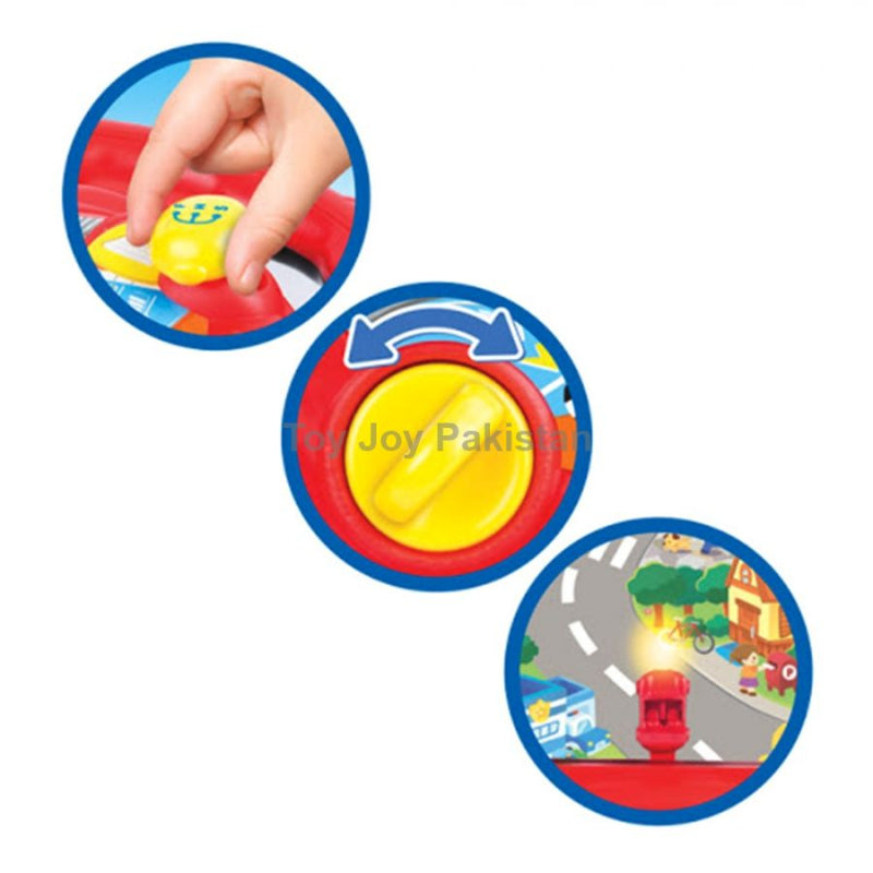 Colorful Speedster Driver Red Musical Toy Steering Wheel for Kids