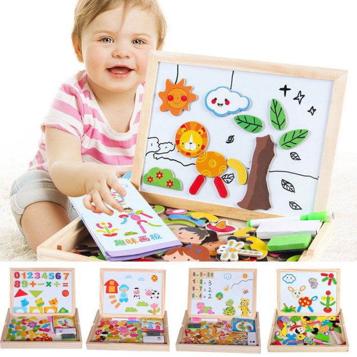 Exquisite Designed Magnetic 3D Wooden Puzzle With Writing And Drawing Board